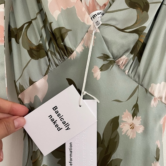 Reformation Pernille Silk Gown in Fauna Print Size XS - Picture 5 of 9